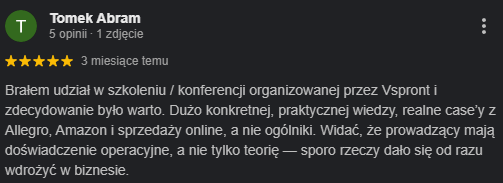Opinia – Tomek Abram